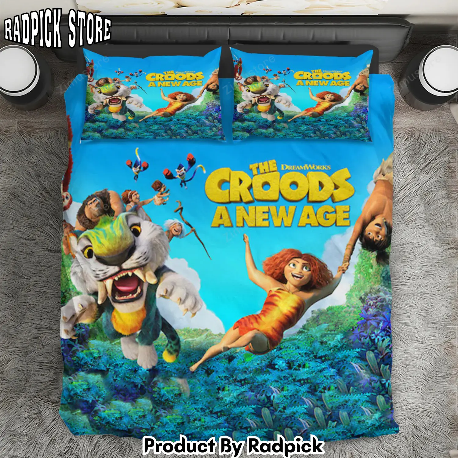 Radpick the croods poster 8 3pcs 3pcs bedding set duvet cover and pillow cases gift for fan rp3271306